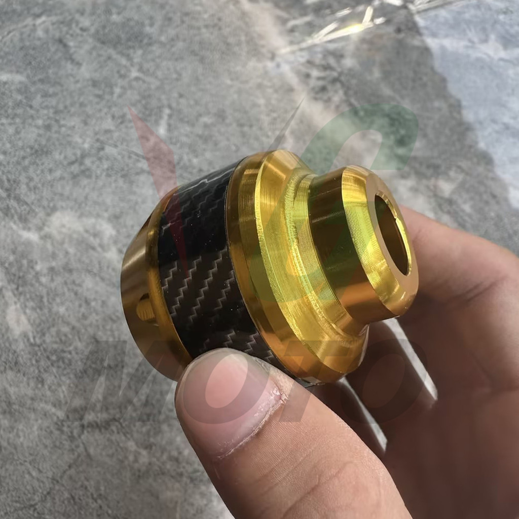 Motorcycle Universal aluminum axle cap with carbon fiber design Front ...