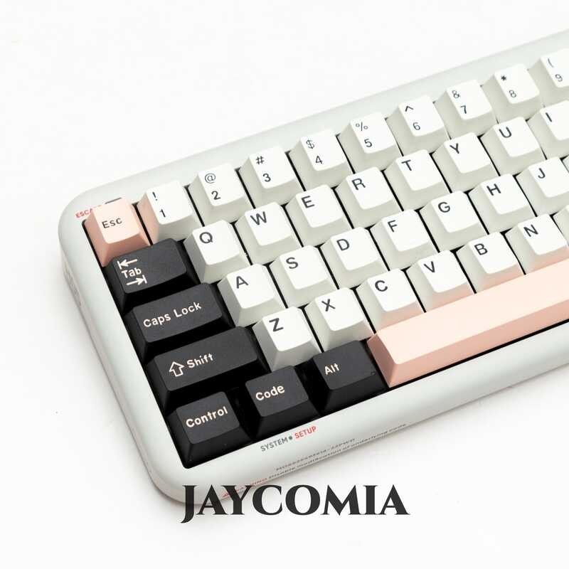 G Olivia Keycap PBT Double Shot Cherry Profile Black White Keycaps 173 ...