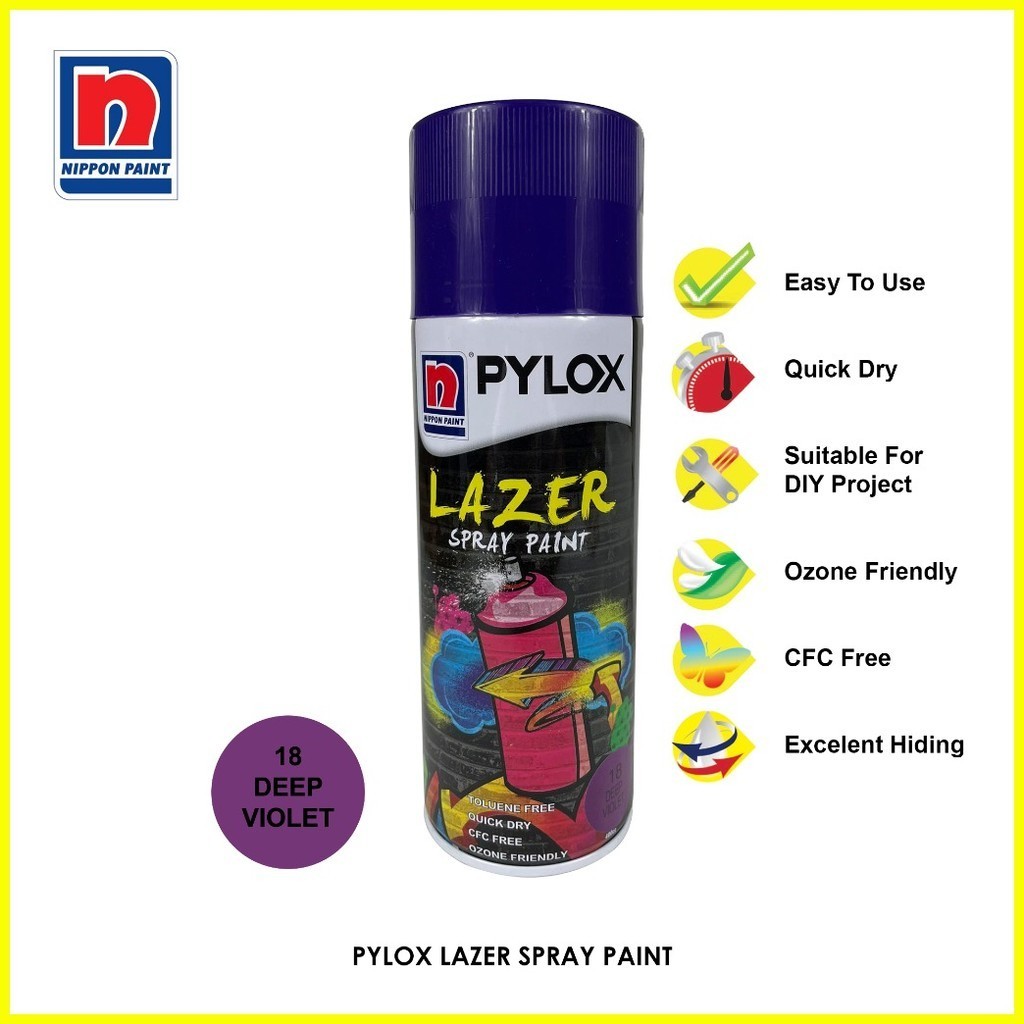 ∈ § ☪ Pylox Lazer Spray Paint Deep Violet PLZ018 400cc Nippon | Shopee ...