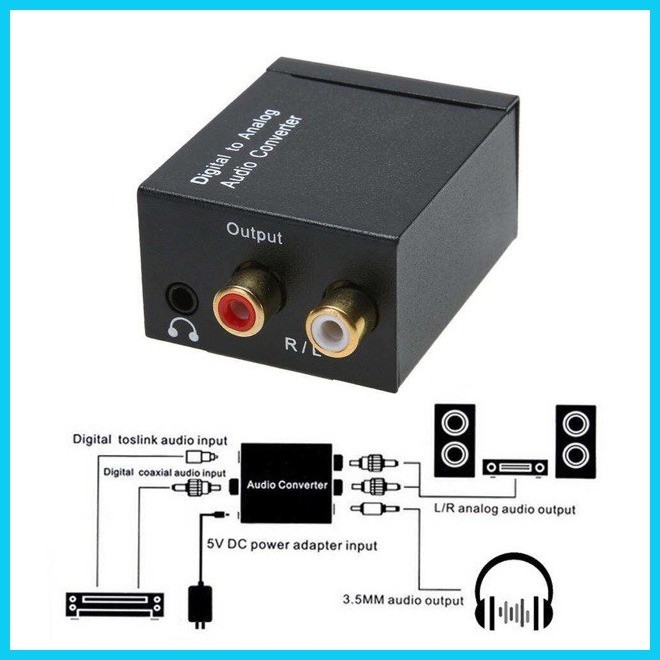 ♈ Digital Optical Coax to Analog RCA Audio Converter Adapter | Shopee ...