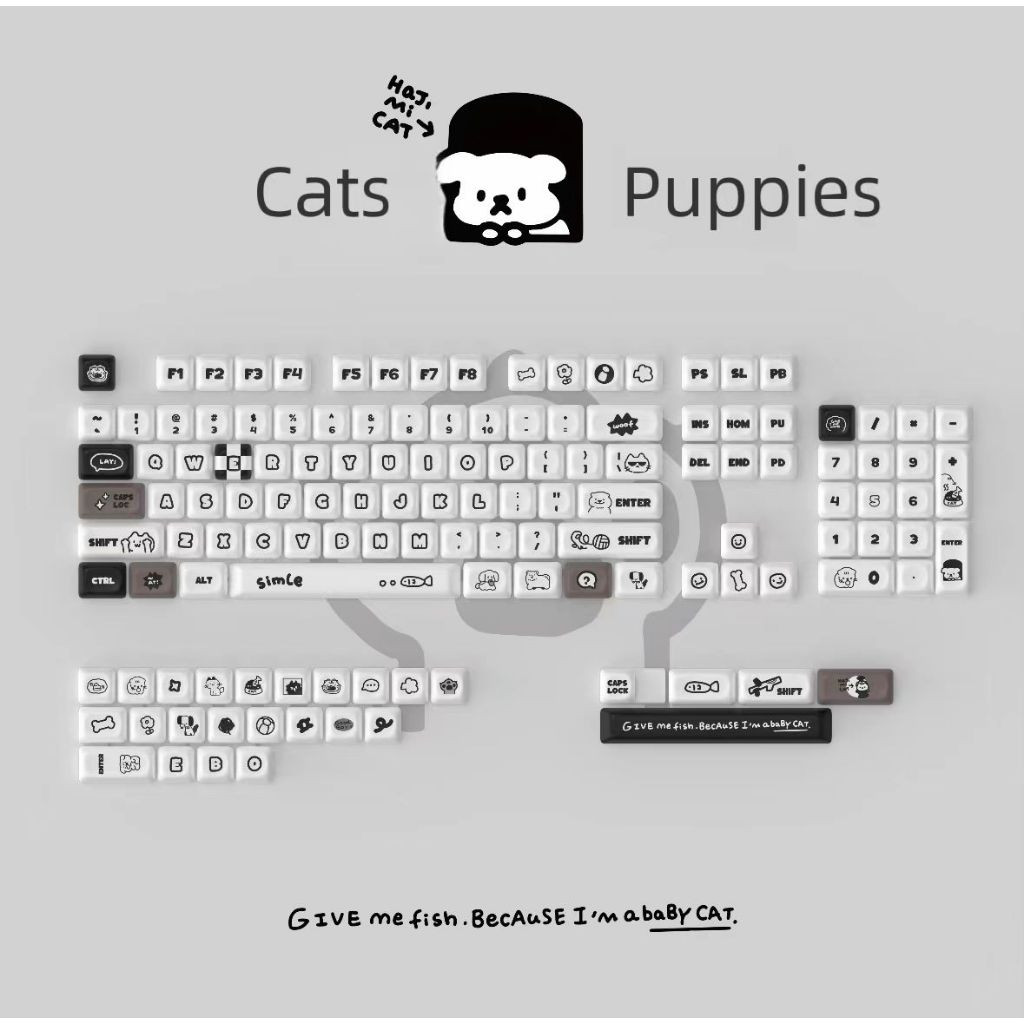 【Local Delivery】Cute Kawayii Keycaps Full Set MOA Profile Thermal ...