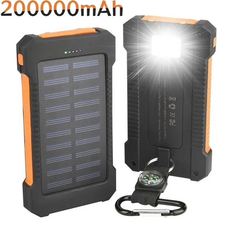 2024 New Portable Solar Power Bank 200000Mah Fast Charging Mobile Phone ...