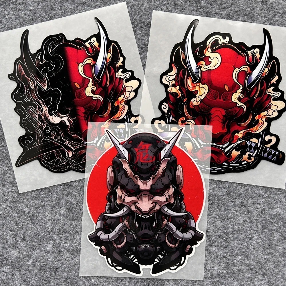 JDM Ghost Samurai Reflective Stickers Decoration Motorcycle Motorbike ...