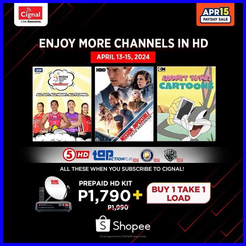 Cignal HD Prepaid Kit B1T1 Load | Shopee Philippines