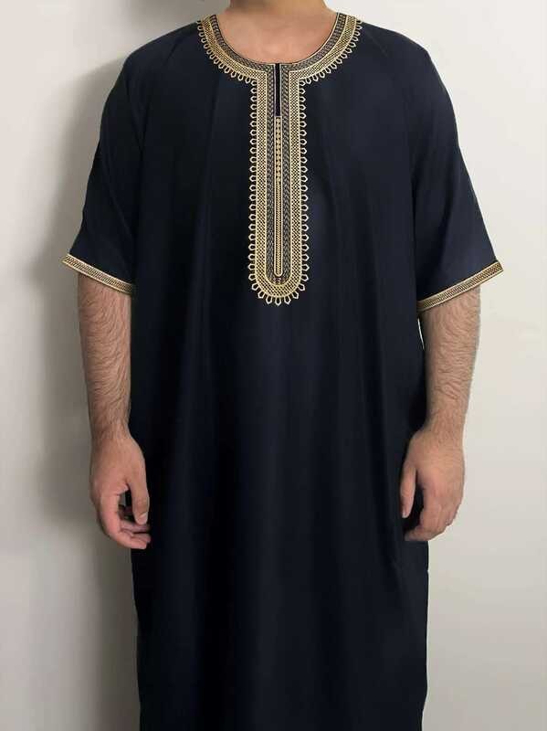 BaronHong Musulmano Colore Solido Islamico Donne Kaftan Abaya Abito con Hijab (ArmyGreen, M