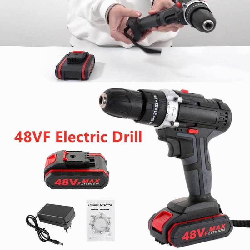 48Vf Cordless Impact Driver Drill Screwdriver Double Speed Electric ...