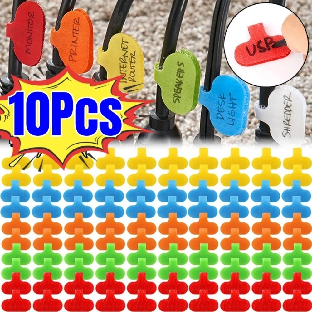 10Pcs Data Wire Tags - Cable Labels - with Write-on Label - Reusable ...