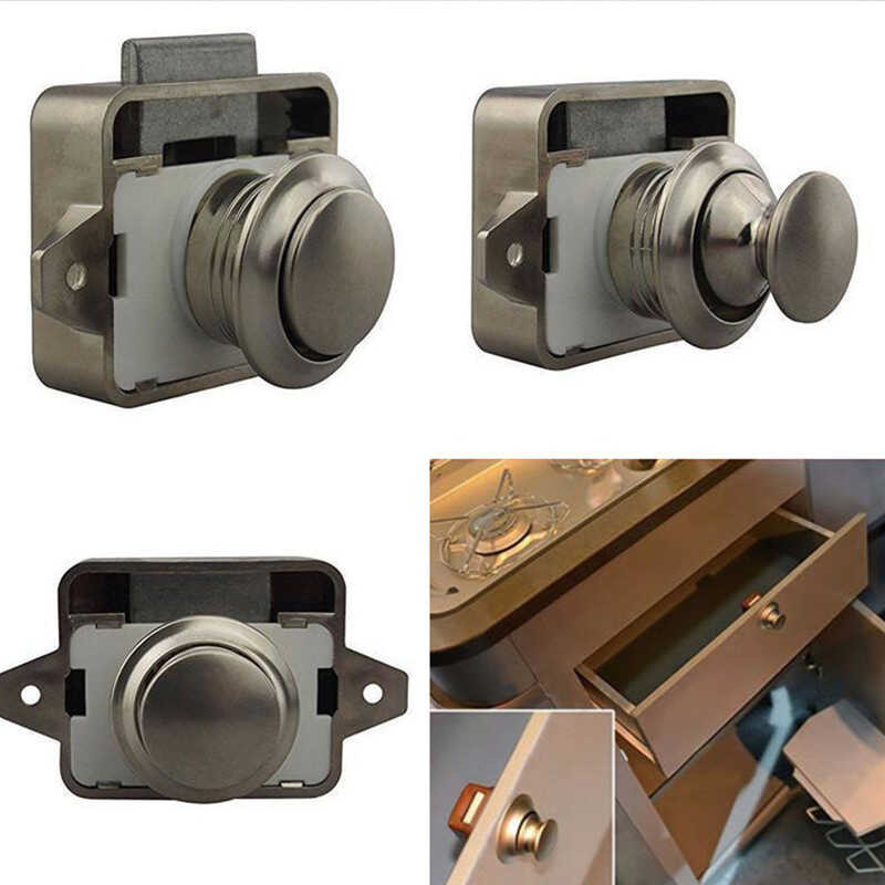 Zinc Alloy Push Button Catch Hidden Door Lock Handle For Camper Caravan ...