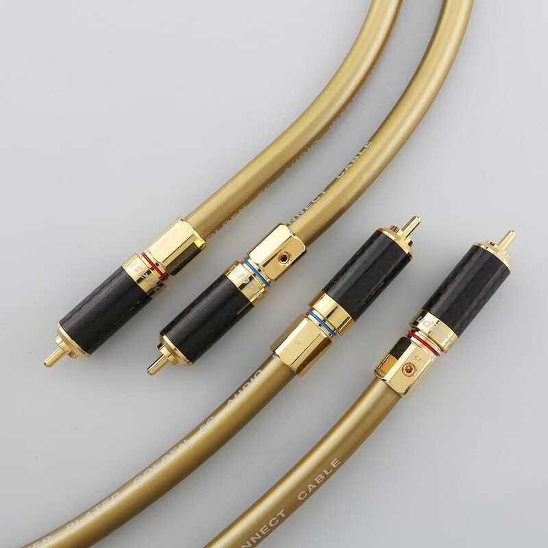 High Quality Pair HI Fi RCA Cable Hifi Audiocrast A70 With Carbon Fiber ...