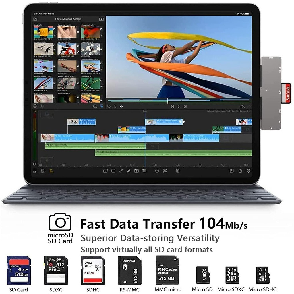 Tablet PC USB C HUB for iPad Air 6 7 8 11 13 M2 M3 M4 10gen 11th A16 ...