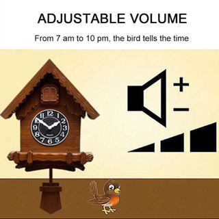 Hourly Chiming Cuckoo Wall Living Room Children Creative Cartoon Clock ...