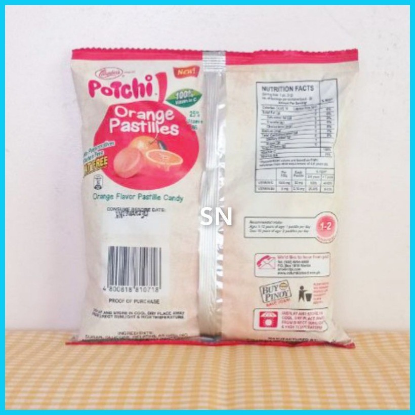 SN Potchi Orange Pastilles Gummy Candy 50pcs/150g Loot Bag Filler Shopee Philippines