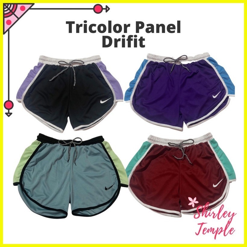 ۩ Plus Size Tricolor Panel Drifit Shorts- Jersey Workout Shorts 