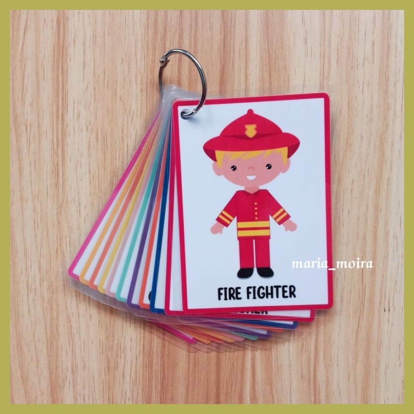 COMMUNITY HELPERS Laminated Flashcards, Teaching materials for Kids ...