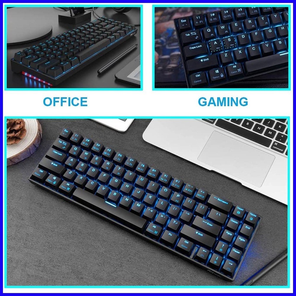 Royal Kludge RK RK71 RGB 71 Keys Dual Mode 70 Mechanical Gaming Keyboard Wired Wireless Blue