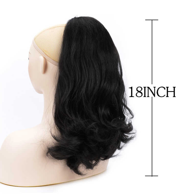 Synthetic Tail Warping 18" Kinky Straight Hairpiece With Two Plastic
