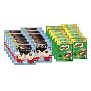 NESCAF is Creamy White 3-in-1 Coffee Twin 51g + MILO Powdered Choco 24g ...