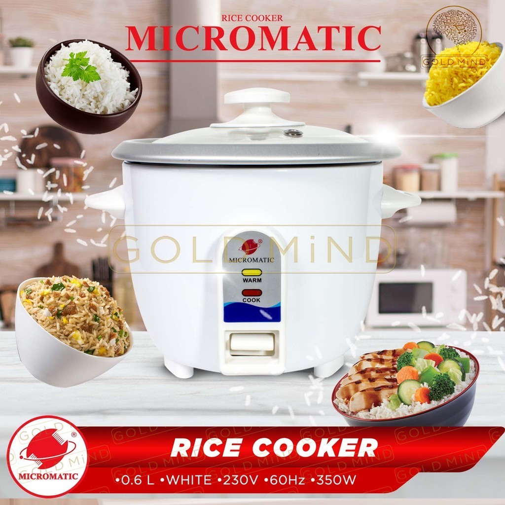 Micromatic Rice Cooker 0.6l (Plain White) - Yellow Elephant | Shopee ...