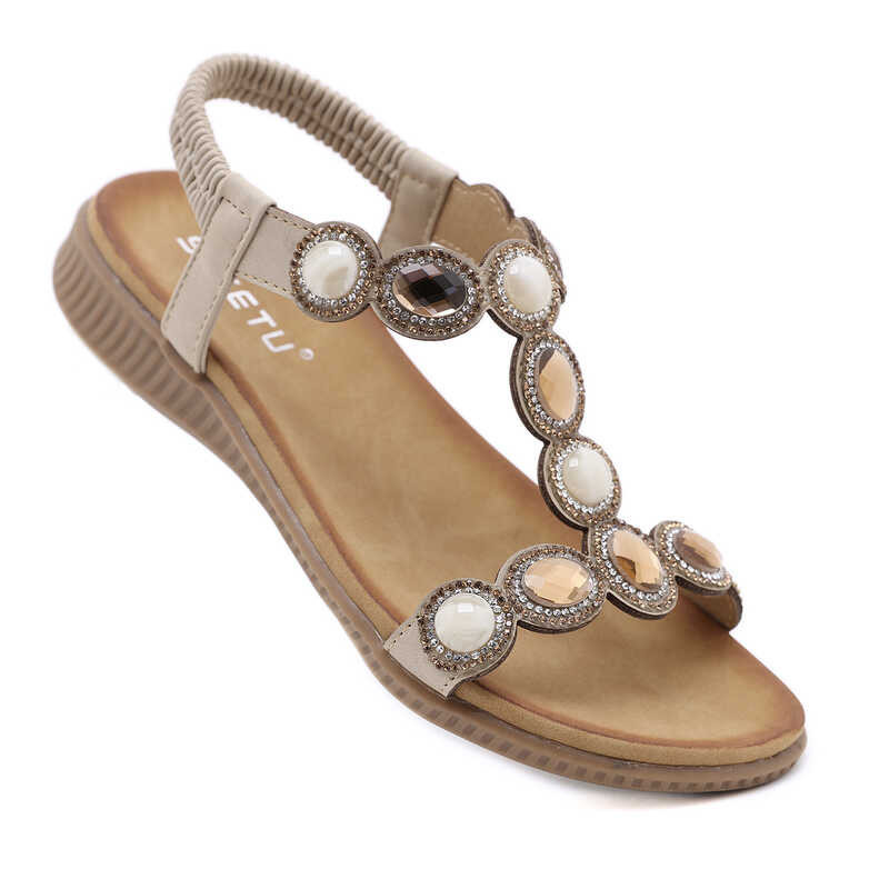 ↑ 2024 Summer Elegant Women Sandals Flat Flip Flops Beach Retro Roma