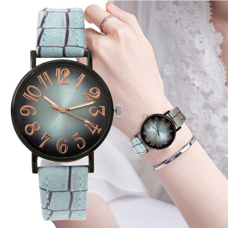 Women's C Fashion Vintage Digital Ladies Quartz Watch Casual Plaid ...