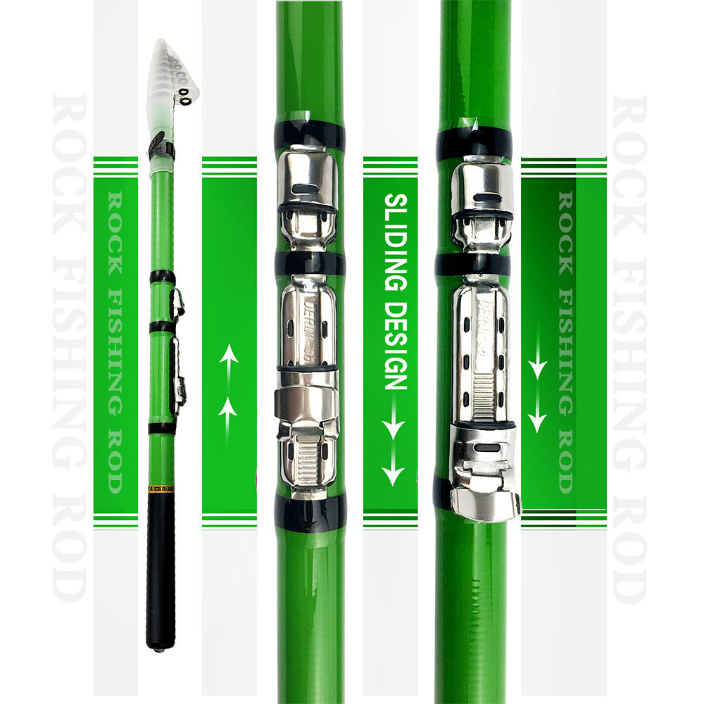 Telescopic Rock Fishing Rod Spinning Fly Carp Feeder Carbon Fiber 3/ 2 ...