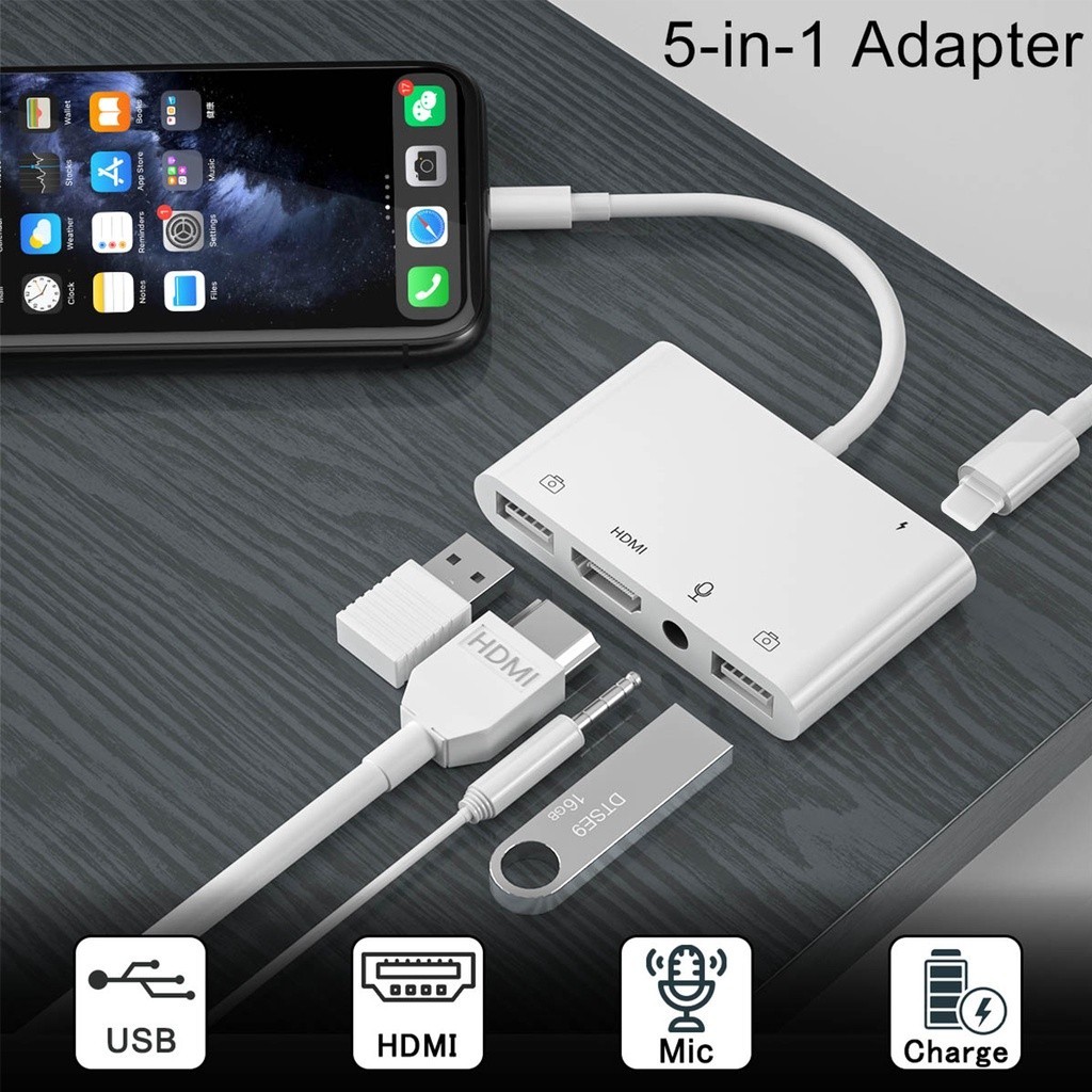 Adaptateur HDMI MFi Pour IPhone - Connexion Vidéo/Audio 1080p Vers TV Ou Projecteur Via Lightning - 9