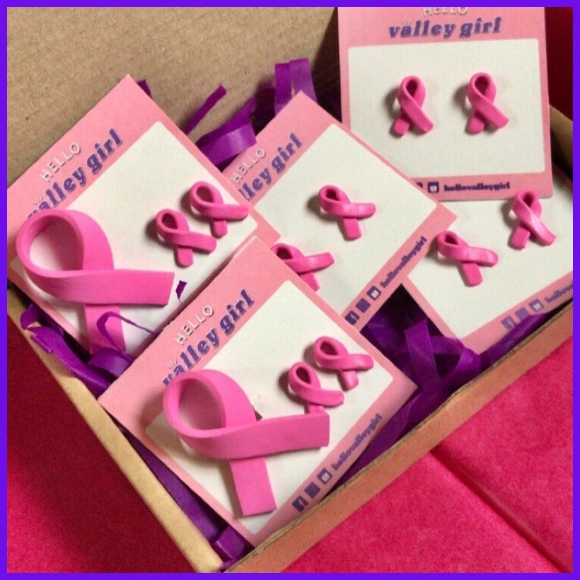 PINK RIBBON - Polymer clay Earrings and Accessory Pin | Shopee Philippines