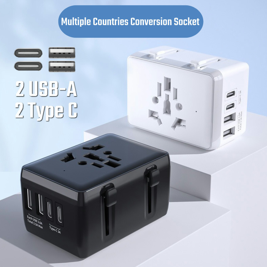 INOVAGEN Universal Charging Converter,2 USB+2 TypeC Charging Port ...