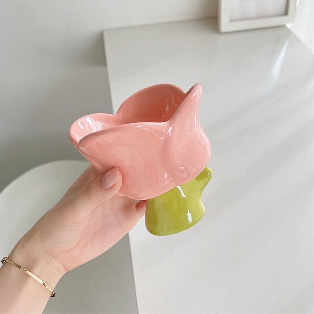 COD Korean Ins Handpainted Flower Cup Handpainted Tulip Flower Cup