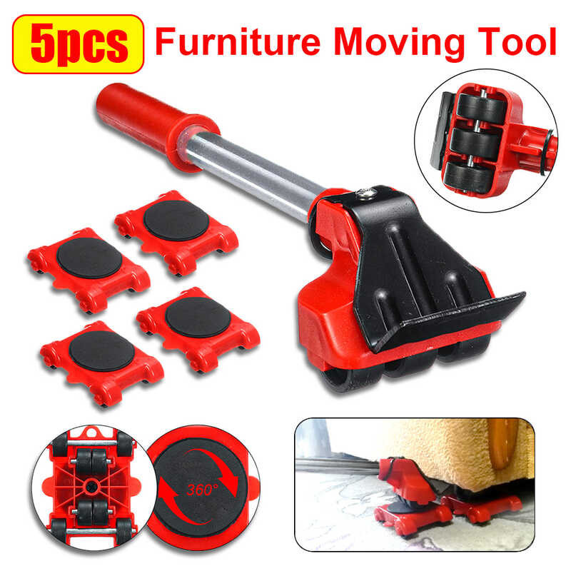 SK 5Pcs/Set Heavy Duty Furniture Lifter Roller Gamit Ang Wheel Bar ...