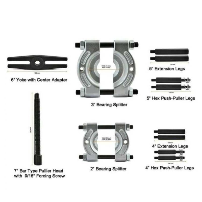 14Pcs Car Inner Bearing Puller Gear Extractor Separator Universal ...