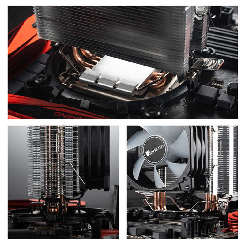 Cr1200 CPU Jonsbo 2 Heat Pipes Tower PC Radiator 3Pin PWM For Intel ...
