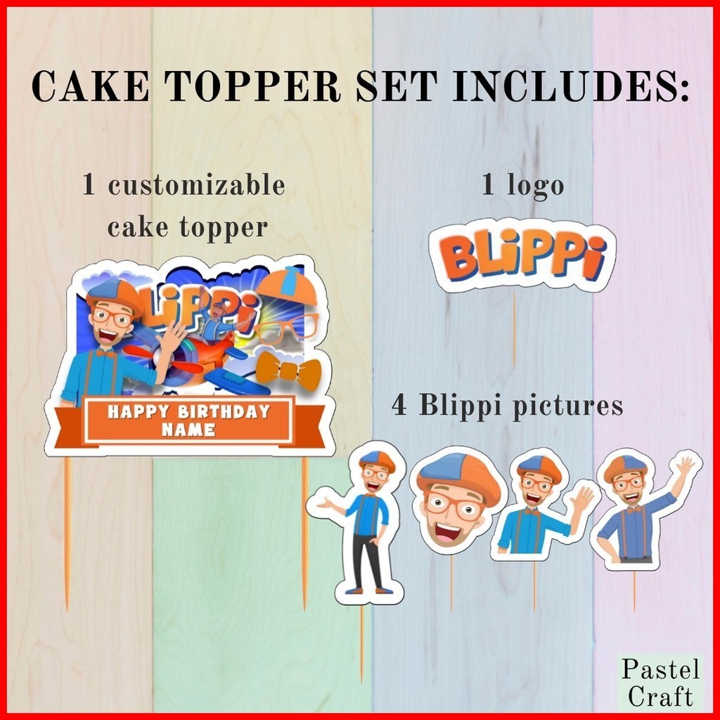 ๑ ∇ Blippi Customized Cake Topper for Birthday Party / Events ...