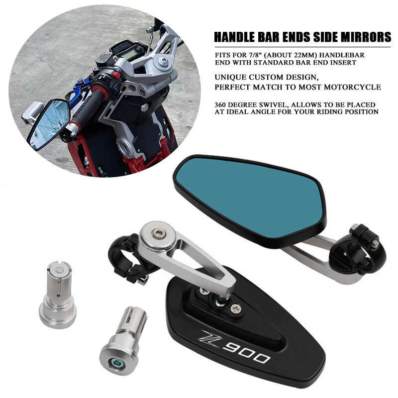 PARA Kawasaki Z900 Z 900 Motorcycle Rear View Black Handle Bar End Side ...