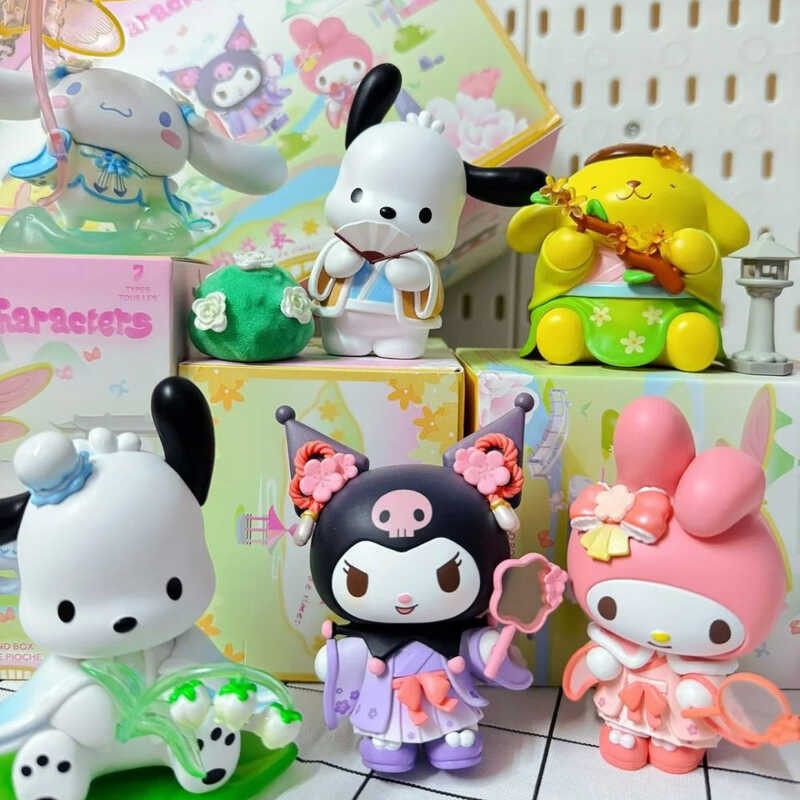 Sanrio New Rhyme Flower Blind Box Kawaii Kuromi Pochacco Cinnamoroll ...