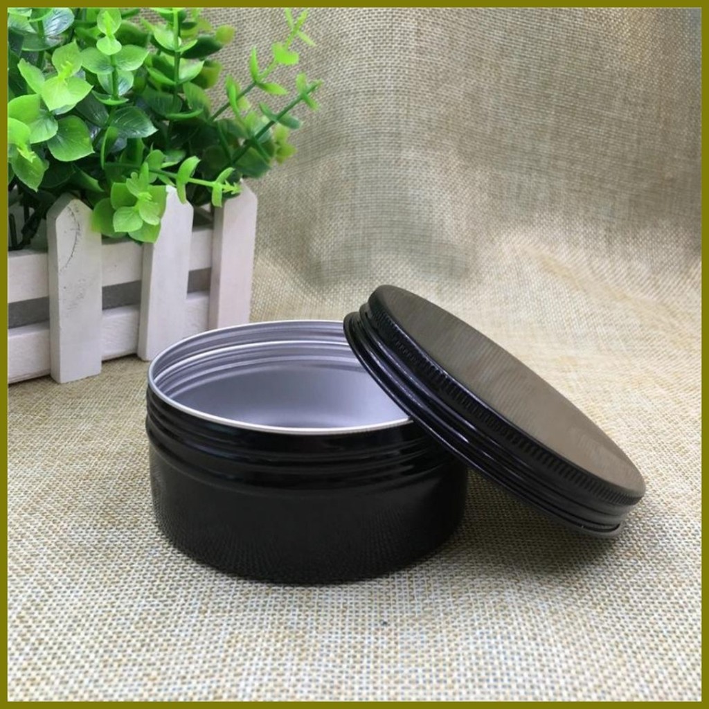 Black Round Aluminum Tin Can Container for DIY Candlemaking, Solid ...