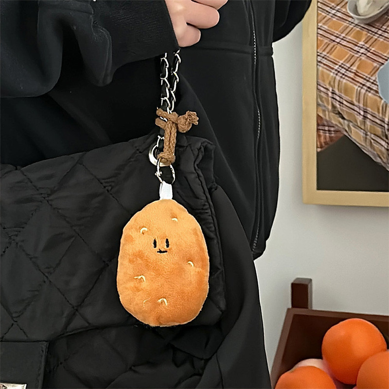 Cute Little Potato Keyring Plush Bitter Gourd Keychain Student Bag ...