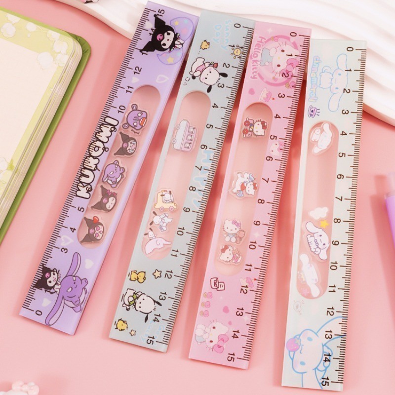 15M Cute Straight Ruler Measuring Tool KT Pochacco Kuromi School ...