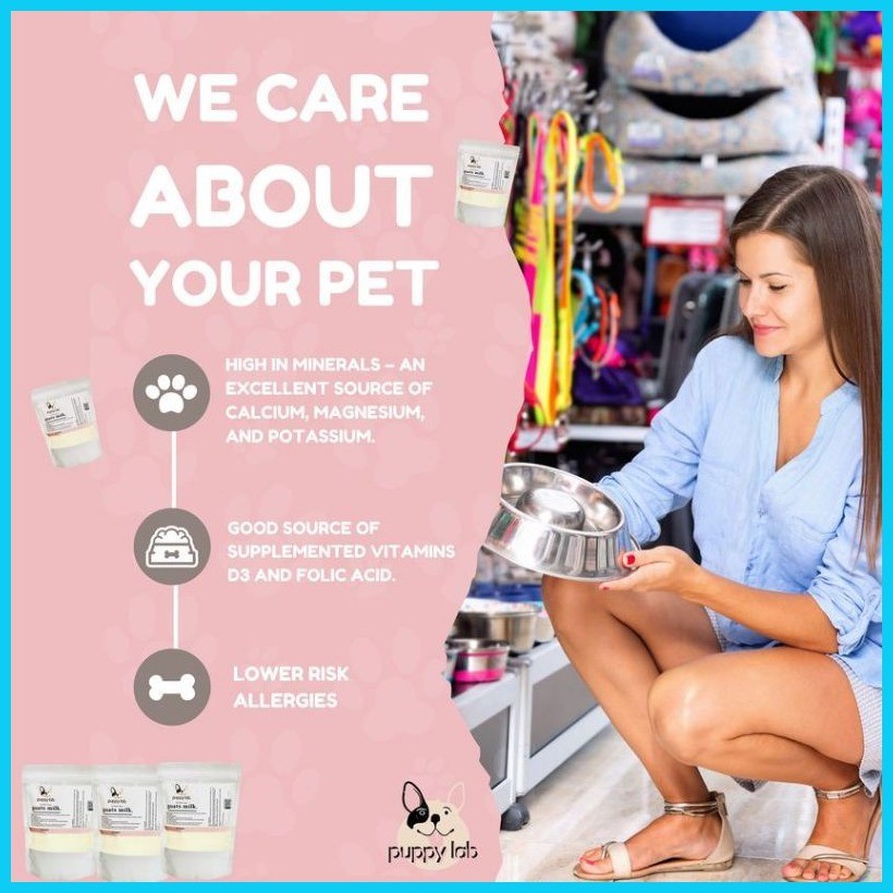 ♠ Puppy Lab Goats Milk Powder for Dogs Cats Pets 200 g (1 Pack