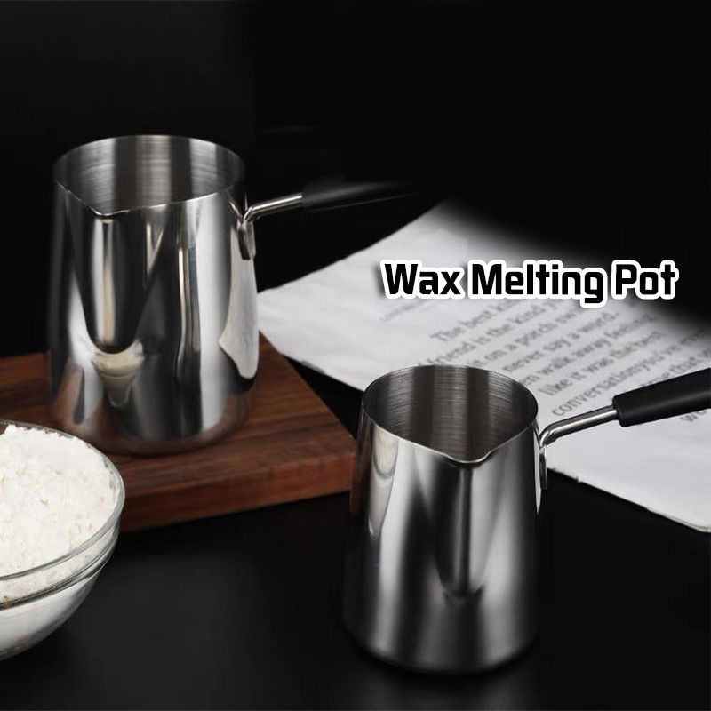 Stainless Steel Wax Melting Pot Candle Soap Melt Pot Long Handle Coffee ...