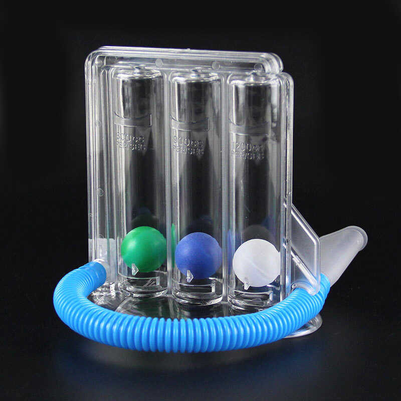 Tatlong Ball Vital Capacity Breathing Trainer Incentive Spirometer Lung Inhalation Exerciser