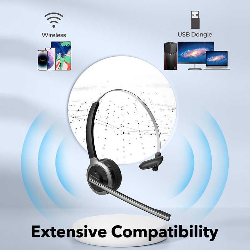 Wireless Mpow 2024 Headset Microphone Bluetooth 5.0 Headphones Para Sa ...