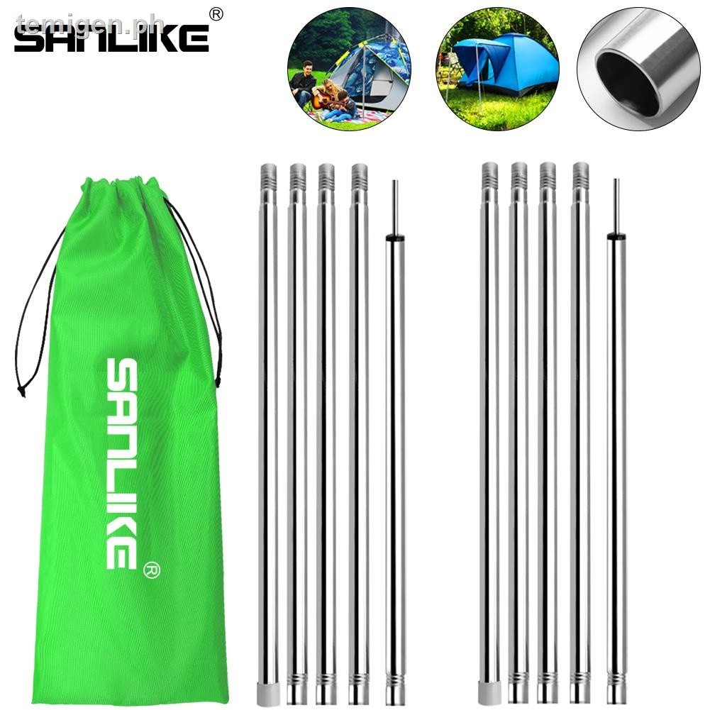 SANLIKE 2pcs Stainless Steel Light Poles Tent Pole Rod Tarp Poles ...