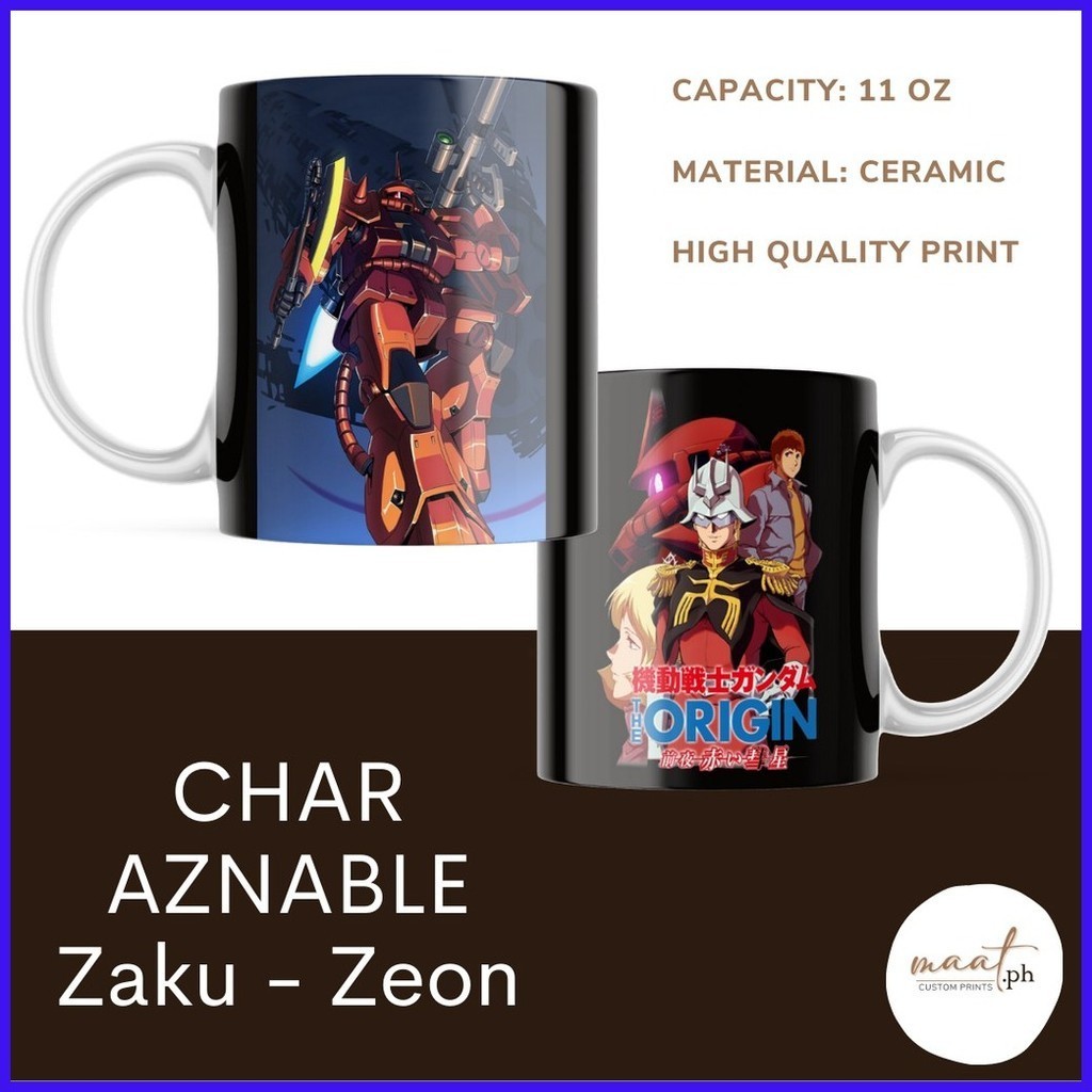 Customized Ceramic Mug | Gundam Char Aznable - Zaku Zeon, SD, Origins ...