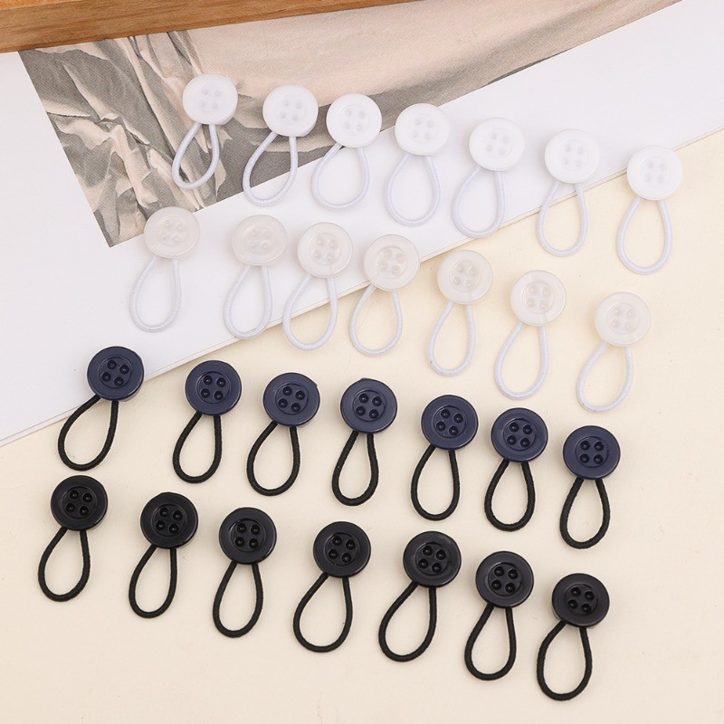 2/10 Pcs Collar Extenders Elastic Button - Simple No Sewing Cufflinks ...