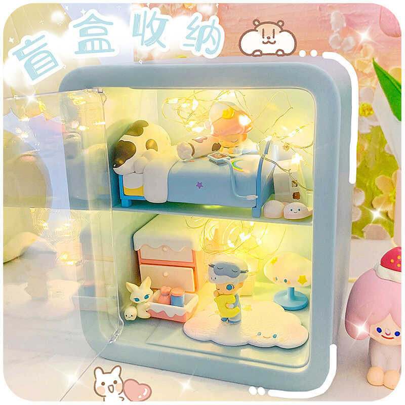 Display Dimoo Home Bubble Mart Series Blind Box Handmade Scene Storage ...