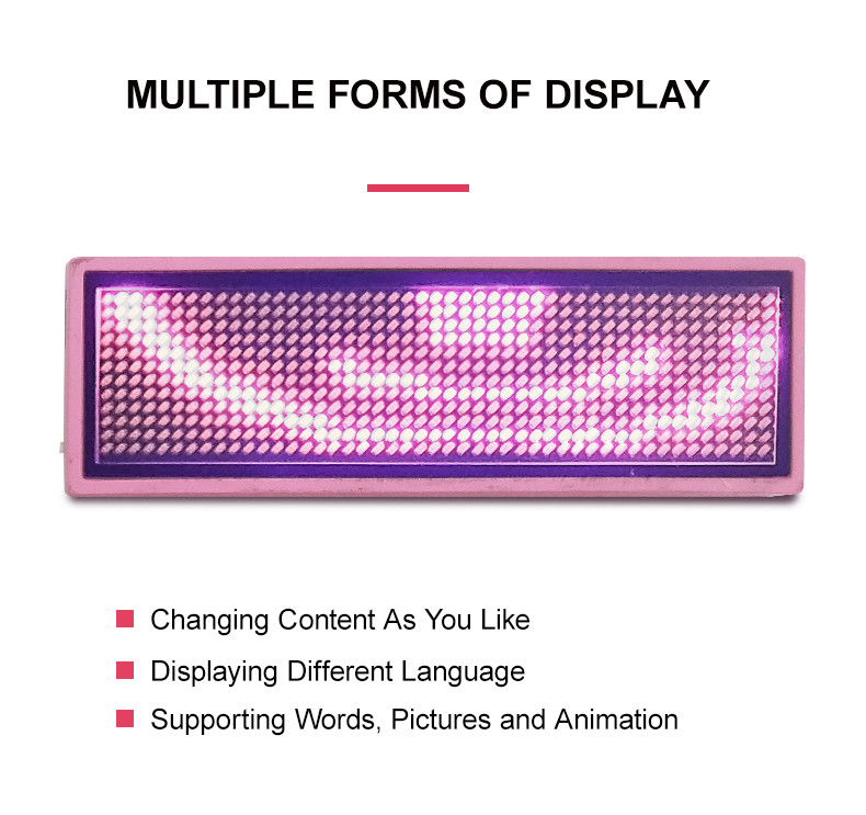LED Name Tag Badge Module Rechargeable Bluetooth Capable LED Mini ...