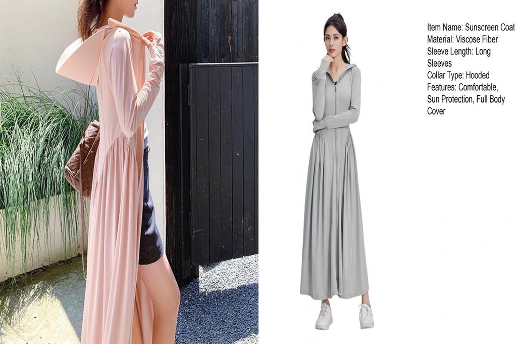 TRD Long Sunscreen Coat Versatile Women Sun Coat Stylish Sun Protection ...