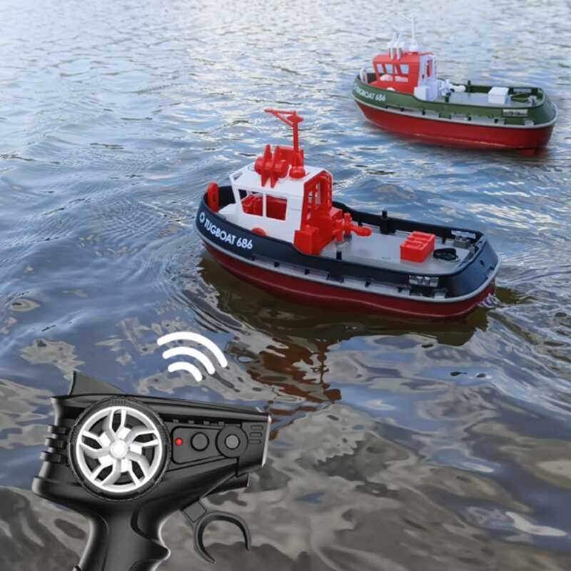 Water 1:72 Boat Tugboat Charging Electric Simulation Control Cargo Ship ...