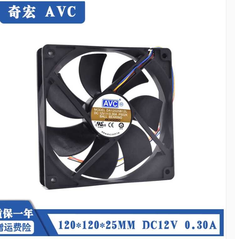 AVC Original 12V 0.30A 12Cm 12025 PWM Ultra Quiet Chassis Fan ...